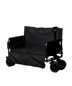 CARRELLO PIEGHEVOLE EUROGARDEN CON RUOTE E FUNZIONE PANCHINA IN ACCIAIO NERO 108X55,5X73 CM